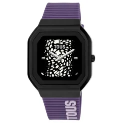 Relógio smartwatch com correia em nylon e correia em silicone lilás B-Connect
