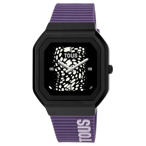 Relógio smartwatch com correia em nylon e correia em silicone lilás B-Connect