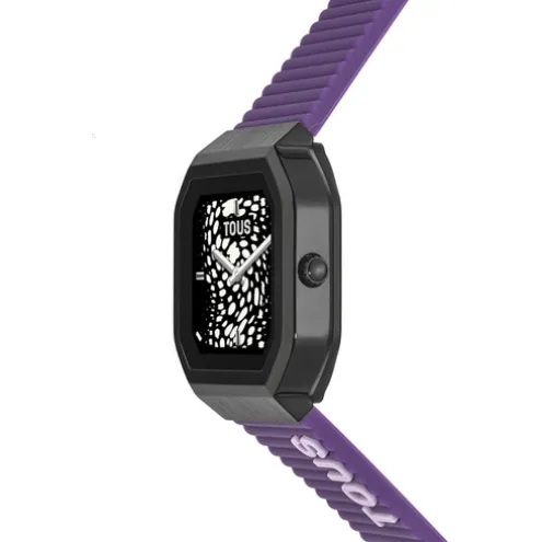 Relógio smartwatch com correia em nylon e correia em silicone lilás B-Connect