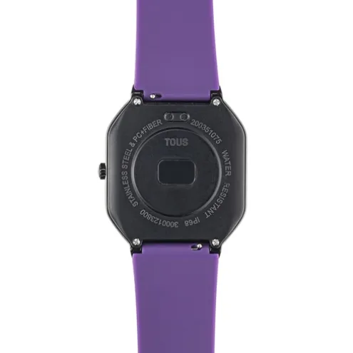 Relógio smartwatch com correia em nylon e correia em silicone lilás B-Connect