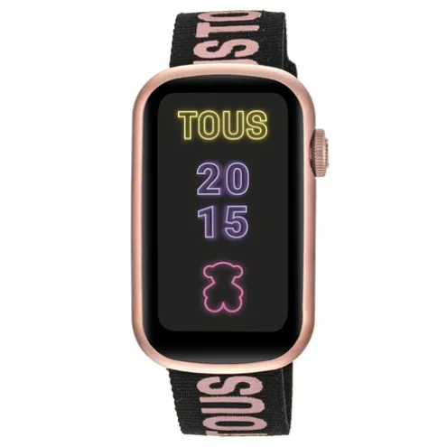 Relógio smartwatch com correia em nylon e correia em silicone na cor pau-rosa T-Band