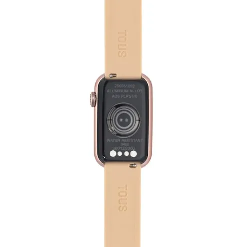 Relógio smartwatch com correia em nylon e correia em silicone na cor pau-rosa T-Band