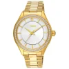 Relógio T-Shine em aço IP dourado com zircónias cúbicas