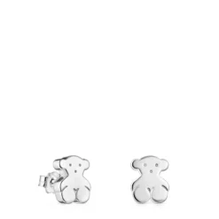 Rhodiated Gold Sweet Dolls Bear Earrings