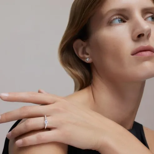 Solitário em ouro branco com diamante TOUS ATELIER