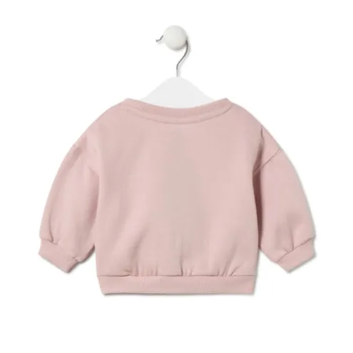 Sweatshirt Ursos, corações e flores Casual cor-de-rosa