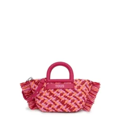 Tote bag em ráfia média fúcsia TOUS Dora