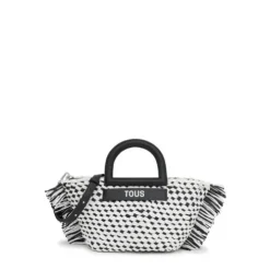 Tote bag em ráfia média preta TOUS Dora