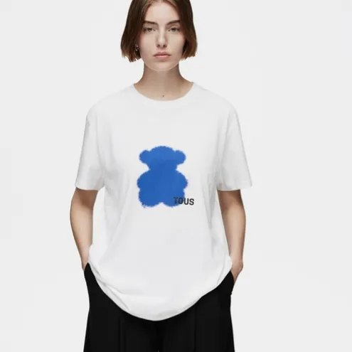 T-shirt de manga curta azul TOUS Motifs Spray M