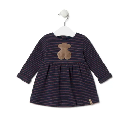 Vestido de menina às riscas Blue azul marinho