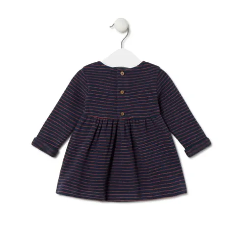 Vestido de menina às riscas Blue azul marinho